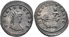 Roman Imperial Gallienus, 253-268. Antoninianus (Silvered bronze, 23.5 mm, 3.41 g, 6 h), Smyrna (?), 266-267. GALLIENVS AVG Radiate and cuirassed bust of Gallienus to the right. Rev. ABVNDANTIA AVG / 