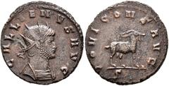 Roman Imperial Gallienus, 253-268. Antoninianus (Bronze, 21 mm, 3.93 g, 12 h), Rome, 267-268. GALLIENVS AVG Radiate and cuirassed bust of Gallienus to right. Rev. IOVI CONS AVG / ζ Goat standing right