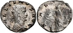 Roman Imperial Gallienus, 253-268. Antoninianus (Silvered bronze, 20 mm, 3.89 g, 11 h), Siscia, 267-268. GALLIENVS AVG Radiate, draped and cuirassed bust of Gallienus to right, seen from behind. Rev. 