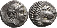 Greek THESSALY. Pherai. Alexander, tyrant, 369-359 BC. Drachm (Silver, 16 mm, 5.91 g, 6 h). Head of Ennodia to right, wearing earring and necklace and with a torch before her face. Rev. Α[ΛΕΞΑΝΔΡΟY] L
