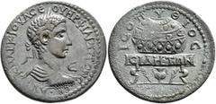 Roman Provincial PAMPHYLIA. Side. Philip II, 247-249. Pentassarion (Orichalcum, 33 mm, 18.12 g, 7 h). AYT K•MAPK•IOYΛ•CЄOYHP•ΦΙΛΙΠΠON•CЄB• Laureate, draped and cuirassed bust of Philip II to right, se