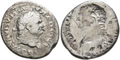 Roman Imperial Titus, 79-81. Denarius (Silver, 18 mm, 2.61 g, 12 h), brockage mint error, Rome, January-June 80. IMP TITVS CAES VESPASIAN AVG P M Laureate head of Titus to right. Rev. Incuse of obvers