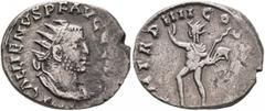 Roman Imperial Gallienus, 253-268. Antoninianus (Silver, 21 mm, 3.43 g, 6 h), Rome, 256. IMP GALLIENVS P F AVG GERM Radiate and cuirassed bust of Gallienus to right. Rev. P M TR P IIII COS [III P P] S