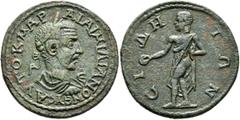Roman Provincial PAMPHYLIA. Side. Aemilian, 253. Pentassarion (Bronze, 32 mm, 16.93 g, 7 h). AYTO•K•MAP AI AIMIΛIANON ЄYC Laureate, draped and cuirassed bust of Aemilian to right, seen from behind; be