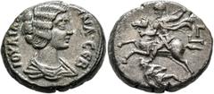Roman Provincial EGYPT. Alexandria. Julia Domna, Augusta, 193-217. Tetradrachm (Billon, 24 mm, 14.06 g, 12 h), RY 3 of Septimius Severus = 194/5. ΙΟΥΛΙΑ ΔΟΜΝΑ CЄΒ Draped bust of Julia Domna to right. 