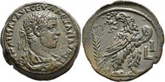 Roman Provincial EGYPT. Alexandria. Severus Alexander, 222-235. Drachm (Bronze, 33 mm, 27.63 g, 12 h), RY 10 = 230/1. Α ΚΑΙ ΜΑΡ ΑΥΡ CЄΥ ΑΛΕΞΑΝΔΡΟC ЄΥ Laureate, draped and cuirassed bust of Severus Ale