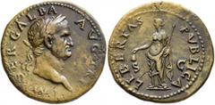 Roman Imperial Galba, 68-69. Dupondius (Orichalcum, 30 mm, 14.06 g, 6 h), Rome, June-August 68. IMP SER GALBA AVG TR P Laureate head of Galba to right. Rev. LIBERTAS PVBLICA / S - C Libertas standing 