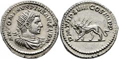 Roman Imperial Caracalla, 198-217. Antoninianus (Silver, 23 mm, 5.27 g, 7 h), Rome, 215. ANTONINVS PIVS AVG GERM Radiate, draped and cuirassed bust of Caracalla to right, with both pteryges visible, r