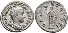 Roman Imperial Gordian III, 238-244. Antoninianus (Silver, 23 mm, 5.76 g, 11 h), Antiochia, 239-240. IMP CAES M ANT GORDIANVS AVG Radiate, draped and cuirassed bust of Gordian III to right, seen from 