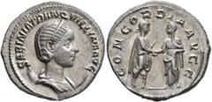 Roman Imperial Tranquillina, Augusta, 241-244. Antoninianus (Silver, 22 mm, 4.66 g, 12 h), Rome, 241. SABINIA TRANQVILLINA AVG Diademed and draped bust of Tranquillina set to right on crescent. Rev. C