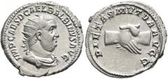 Roman Imperial Balbinus, 238. Antoninianus (Silver, 21 mm, 4.26 g, 8 h), Rome, circa April-June 238. IMP CAES D CAEL BALBINVS AVG Radiate, draped and cuirassed bust of Balbinus to right. Rev. PIETAS M