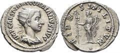 Roman Imperial Gordian III, 238-244. Antoninianus (Silver, 23 mm, 4.26 g, 12 h), Antiochia, 239-240. IMP CAES M ANT GORDIANVS AVG Radiate, draped and cuirassed bust of Gordian III to right. Rev. FIDES