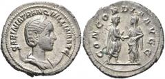 Roman Imperial Tranquillina, Augusta, 241-244. Antoninianus (Silver, 23 mm, 5.00 g, 7 h), Rome, 241. SABINIA TRANQVILLINA AVG Diademed and draped bust of Tranquillina set to right on crescent. Rev. CO