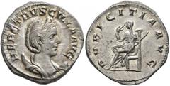 Roman Imperial Herennia Etruscilla, Augusta, 249-251. Antoninianus (Silver, 22 mm, 4.41 g, 1 h), Rome, 249-250. HER ETRVSCILLA AVG Diademed and draped bust of Herennia Etruscilla set to right on cresc