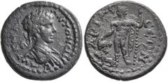 Roman Provincial PISIDIA. Ariassus. Caracalla, 198-217. Assarion (Bronze, 19 mm, 4.94 g, 7 h). ΑΥΤ Κ Μ ΑΥ ΑΝΤΩΝЄΙΝΟC Laureate, draped and cuirassed bust of Caracalla to right, seen from behind. Rev. Α