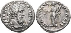 Roman Imperial Pertinax, 193. Denarius (Silver, 18 mm, 2.80 g, 12 h), Rome. IMP CAES P HELV PERTIN AVG Laureate head of Pertinax to right. Rev. AEQVIT AVG TR P COS II Aequitas standing front, head to 