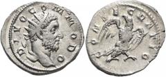 Roman Imperial Trajan Decius, 249-251. Antoninianus (Silver, 23 mm, 4.29 g, 9 h), commemorative issue for Divus Commodus (died 192), Rome, 250-251. DIVO COMMODO Radiate head of Divus Commodus to right