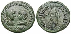 Roman Provincial Coins Thrace, Anchialus. Gordian III, with Tranquillina. A.D. 238-244. Æ (26 mm, 12.47 g, 6 h). AVT K M A(NT) ΓOPΔIANOC A(VΓ) CAB around, TPA(NK)VΛΛI/NA in two lines in exergue, laure