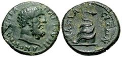 Roman Provincial Coins Lydia, Acrasus. Pseudo-autonomous issue. Late 2nd-early 3rd century A.D. Æ (15 mm, 2.39 g, 12 h). Bare head of Herakles right; c/m: cult statue Artemis Ephesia facing within rec