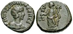 Roman Provincial Coins Egypt, Alexandria. Otacilia Severa. Augusta, A.D. 244-249. BI tetradrachm (23 mm, 12.65 g, 11 h). RY 6 of Philip I (A.D. 248/9). Diademed and draped bust of Otacilia Severa righ