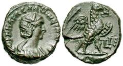 Roman Provincial Coins Egypt, Alexandria. Salonina. Augusta, A.D. 254-268. Æ tetradrachm (20 mm, 10.05 g, 12 h). RY 15 of Gallienus (A.D. 267/8). Diademed and draped bust of Salonina right / Eagle sta