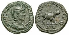 Roman Imperial Coins Otacilia Severa. Augusta, A.D. 244-249. Æ sestertius (28 mm, 17.30 g, 11 h). Rome, under Philip I and Philip II, A.D. 248. MARCIA OTACIL SEVERA AVG, diademed and draped bust of Ot