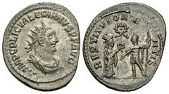 Roman Imperial Coins Valerian I. A.D. 253-260. BI antoninianus (21 mm, 3.29 g, 6 h). Samosata, A.D. 256-260. IMP C P LIC VALERIANVS P F AVG, radiate, draped, and cuirassed bust of Valerian I right; be