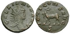Roman Imperial Coins Gallienus. A.D. 253-268. Æ antoninianus (19 mm, 3.17 g, 12 h). 'Zoo' series. Rome, A.D. 267/8. GALLIENVS AVG, radiate head of Gallienus right / IOVI CONS AVG, goat standing left; 
