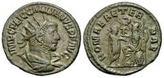 Roman Imperial Coins Gallienus. A.D. 253-268. BI antoninianus (21 mm, 3.46 g, 12 h). Samosata, A.D. 258-260. IMP C P LIC GALLIENVS P F AVG, radiate, draped and cuirassed bust of Gallienus right / ROMA