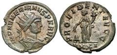 Roman Imperial Coins Numerian. A.D. 283-284. Æ antoninianus (22 mm, 4.70 g, 12 h). Ticinum. IMP NVMERIANVS P F AVG, radiate, draped and cuirassed bust of Numerian right / PROVIDENT AVGG, Providentia s