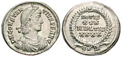 Roman Imperial Coins Constantius II. A.D. 337-361. AR siliqua (21 mm, 3.26 g, 6 h). Constantinople, A.D. 351-355. D N CONSTAN-TIVS P F AVG, diademed, draped and cuirassed bust of Constantius II right 