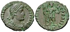 Roman Imperial Coins Valentinian I. A.D. 364-375. Æ (18 mm, 2.82 g, 5 h). Alexandria, A.D. 364-367. D N VALENTINI-ANVS P F AVG, diademed, draped and cuirassed bust of Valentinian I right / RESTITV-TOR