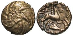 Celtic Coins Britain, North Thames Region. Catuvellauni. Addedomaros. Ca. 45-25 B.C. AV stater (18 mm, 5.55 g). Addedomaros Spiral type. Six-armed wreath spiral, crescents at center / [ADDIIDOM], hors