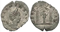 Roman Imperial Coins Salonina. Augusta, A.D. 254-268. AR antoninianus (20 mm, 2.60 g, 7 h). Colonia Agrippinensis, A.D. 258/9. SALONINA AVG, diademed and draped bust of Salonina right, resting on a cr