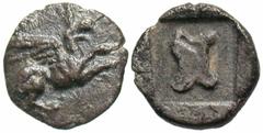 Greek Coins Troas, Assos. Ca. 480-450 B.C. AR tetartemorion (7 mm, 0.23 g). Griffin springing right / Astragalos within incuse square. Klein 475; SNG von Aulock -; SNG Copenhagen -; SNG Kayhan -; BMC 