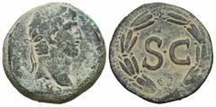 Roman Provincial Coins Syria, Seleucis and Pieria. Antiochia ad Orontem. Otho. A.D. 69. Æ as (28 mm, 13.01 g, 12 h). Laureate head of Otho right / Large S · C within wreath. McAlee 321c; RPC 4318. Nic
