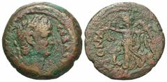 Roman Provincial Coins Egypt, Alexandria. Claudius. A.D. 41-54. Æ diobol (20 mm, 5.31 g, 12 h). RY 2 (A.D. 41/2). Laureate head of Claudius right / Nike advancing left, holding wreath and palm; across