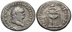 Roman Imperial Coins Titus. A.D. 79-81. AR denarius (19 mm, 2.96 g, 6 h). Rome, A.D. 80. IMP TITVS CAES VESPASIAN AVG P M, laureate head of Titus right / TR P IX IMP XV COS VIII P P, dolphin to right 