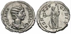 Roman Imperial Coins Julia Mamaea. Augusta, A.D. 222-235. AR denarius (19 mm, 3.26 g, 12 h). Rome, under Severus Alexander, A.D. 231. IVLIA MA-MAEA AVG, diademed and draped bust of Julia Mamaea right 