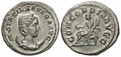 Roman Imperial Coins Otacilia Severa. Augusta, A.D. 244-249. AR antoninianus (22 mm, 4.36 g, 7 h). Rome, under Philip I, A.D. 247. M OTACIL SEVERA AVG, diademed and draped bust of Otacilia Severa righ