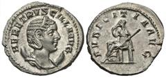 Roman Imperial Coins Herennia Etruscilla. Augusta, A.D. 249-251. AR antoninianus (22 mm, 3.97 g, 7 h). Rome, under Trajan Decius, A.D. 250. HER ETRVSCILLA AVG, diademed and draped bust of Herennia Etr