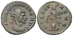 Roman Imperial Coins Claudius II Gothicus. A.D. 268-270. BI antoninianus (21 mm, 2.95 g, 6 h). Rome, A.D. 270. IMP CLAVDIVS AVG, radiate and cuirassed bust of Claudius II right / LAETIT-IA AVG, Laetit