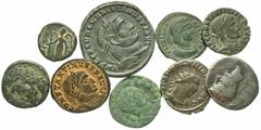 Group Lots [Greek & Roman]. Lot of nine AR and Æ. All Æ unless otherwise indicated. Includes: Nabataean Kingdom // Cilicia, Alexandria. Pseudo-autonomous issue // Octavian. AR denarius // Valerian I. 