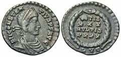 Roman Imperial Coins Constantius II. A.D. 337-361. AR siliqua (17 mm, 2.08 g, 6 h). Lugdunum, A.D. 360-361. D N CONSTANTIVS P F AVG, Radiate, draped and cuirassed bust of Constantius II right / VOTIS/