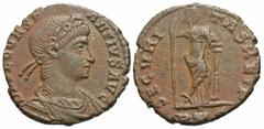 Roman Imperial Coins Constantius II. A.D. 337-361. Æ 4 (15 mm, 1.46 g, 6 h). Rome, A.D. 337-340. FL IVL CONST-ANTIVS AVG, laureate, draped and cuirassed bust of Constantius II right / SECVRI-TAS REIP,