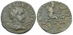 Roman Provincial Coins Pisidia, Antiochia. Volusian. A.D. 251-253. Æ (22 mm, 5.69 g, 12 h). IMP [C VIMP] GALUSSIANO (sic) AVG, radiate, draped and cuirassed bust of Volusian right / ANTIOCHI OCL (sic)