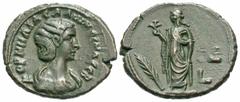 Roman Provincial Coins Egypt, Alexandria. Salonina. Augusta, A.D. 254-268. BI tetradrachm (25 mm, 8.92 g, 11 h). RY 15 (A.D. 267/8). KOPNHΛIA CAΛωNINA CЄB, draped bust of Salonina right, wearing steph