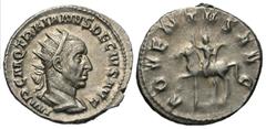 Roman Imperial Coins Trajan Decius. A.D. 249-251. AR antoninianus (22 mm, 4.05 g, 8 h). Rome, A.D. 250. IMP C M Q TRAIANVS DECIVS AVG, radiate, draped and cuirassed bust of Trajan Decius right / ADVEN