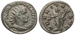 Roman Imperial Coins Trebonianus Gallus. A.D. 251-253. AR antoninianus (21 mm, 2.97 g, 7 h). Antioch. IMP C C VIB TREB GALLVS P F AVG, radiate and cuirassed bust of Trebonianus Gallus right; two pelle