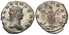 Roman Imperial Coins Gallienus. A.D. 253-268. BI antoninianus (20 mm, 4.64 g, 11 h). Mediolanum, A.D. 264/5. GALLIENVS AVG, radiate head of Gallienus right / PROVID AVG, Providentia standing left, hol